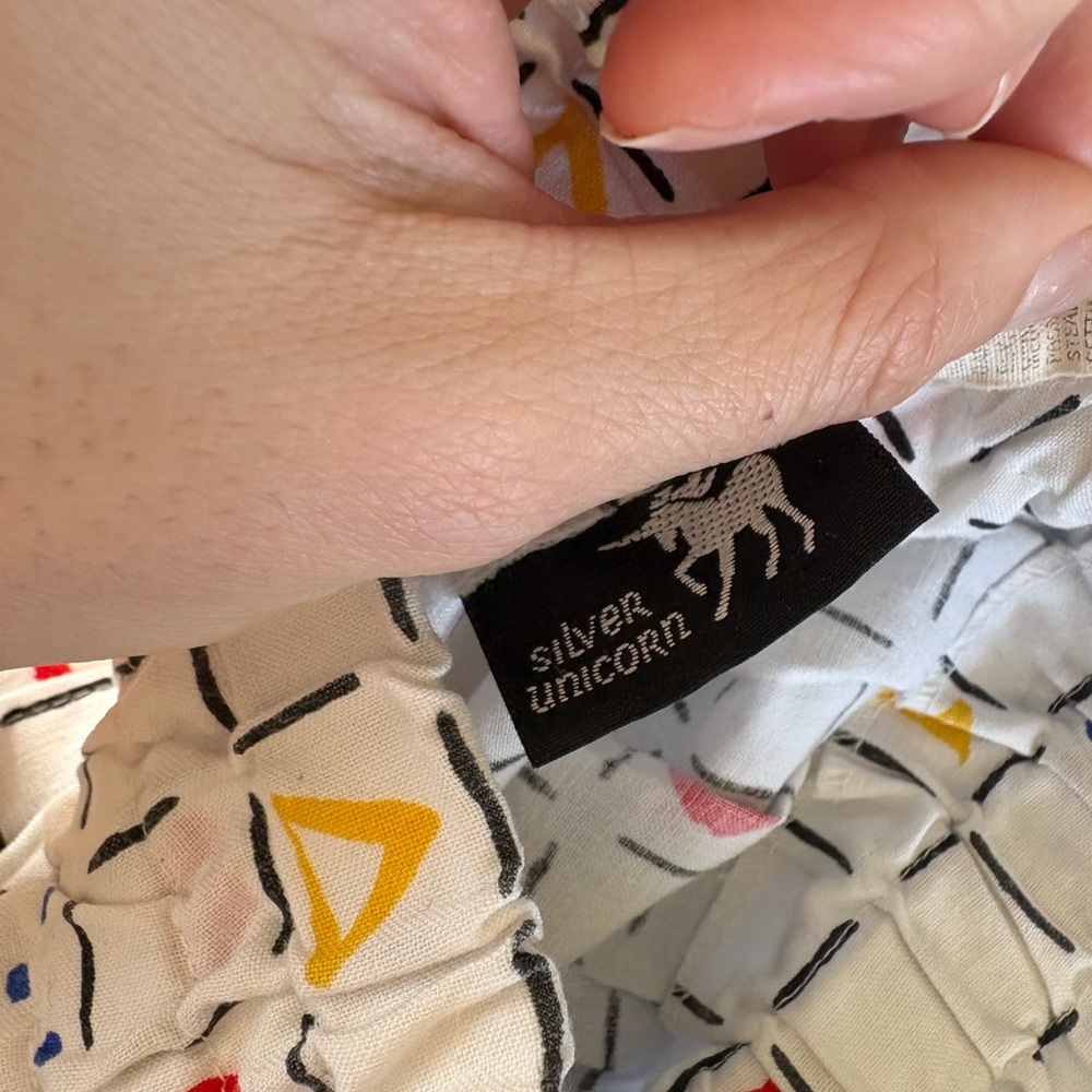 Geometric Patterned White Pants - image 3